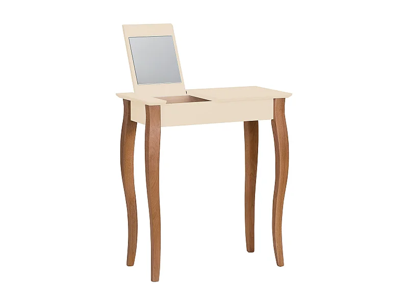 Kleiner Schminktisch mit Spiegel 65 x 35 cm Lillo Perlweiß