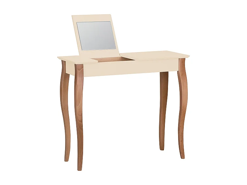 Petite coiffeuse avec miroir 85 x 35 cm Lillo Blanc Craie