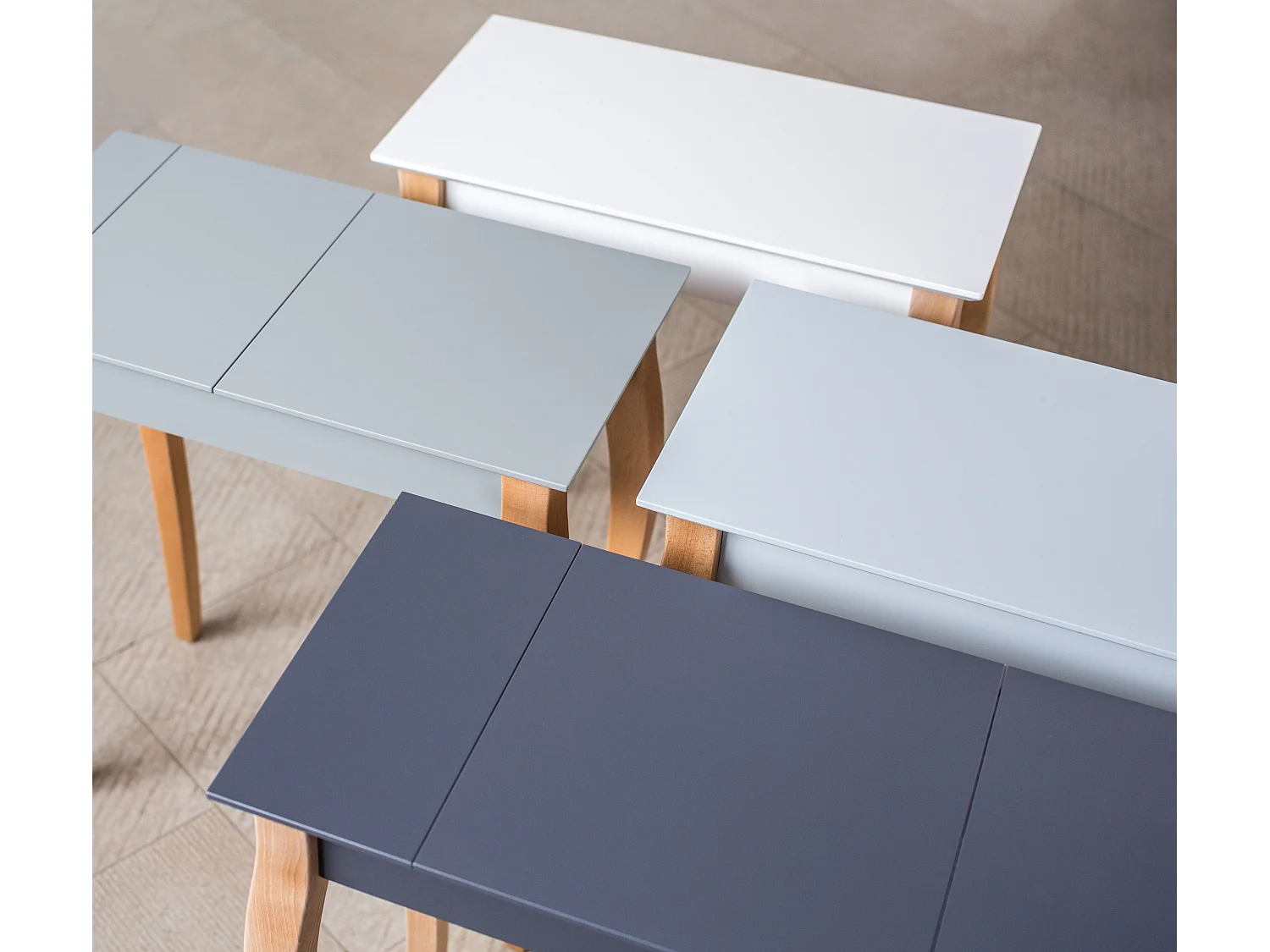 Petite coiffeuse avec miroir 105 x 35 cm Lillo Blanc