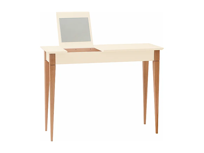 Petite coiffeuse avec miroir 105 x 35 cm Mimo Blanc Craie