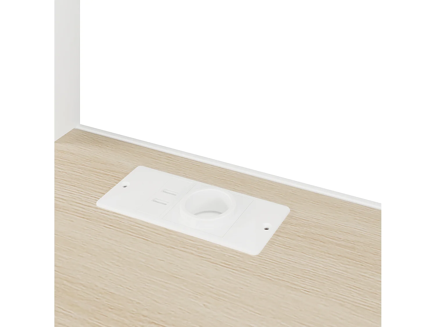 Lit mezzanine 140x200cm avec échelle espace de rangement bureau bande lumineuse LED port USB en blanc (sans matelas)