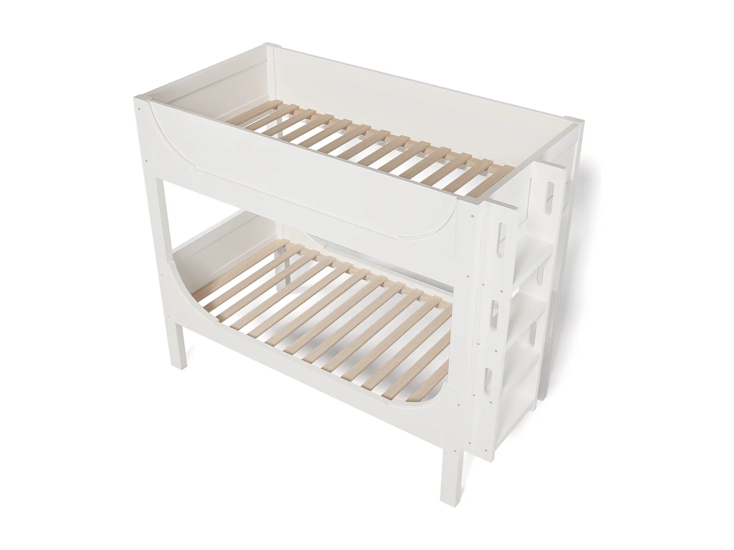 Lit superposé 90x200cm Lit enfant Style champêtre Sécurité renforcée bois et métal Chambre enfants Blanc (Sans matelas)