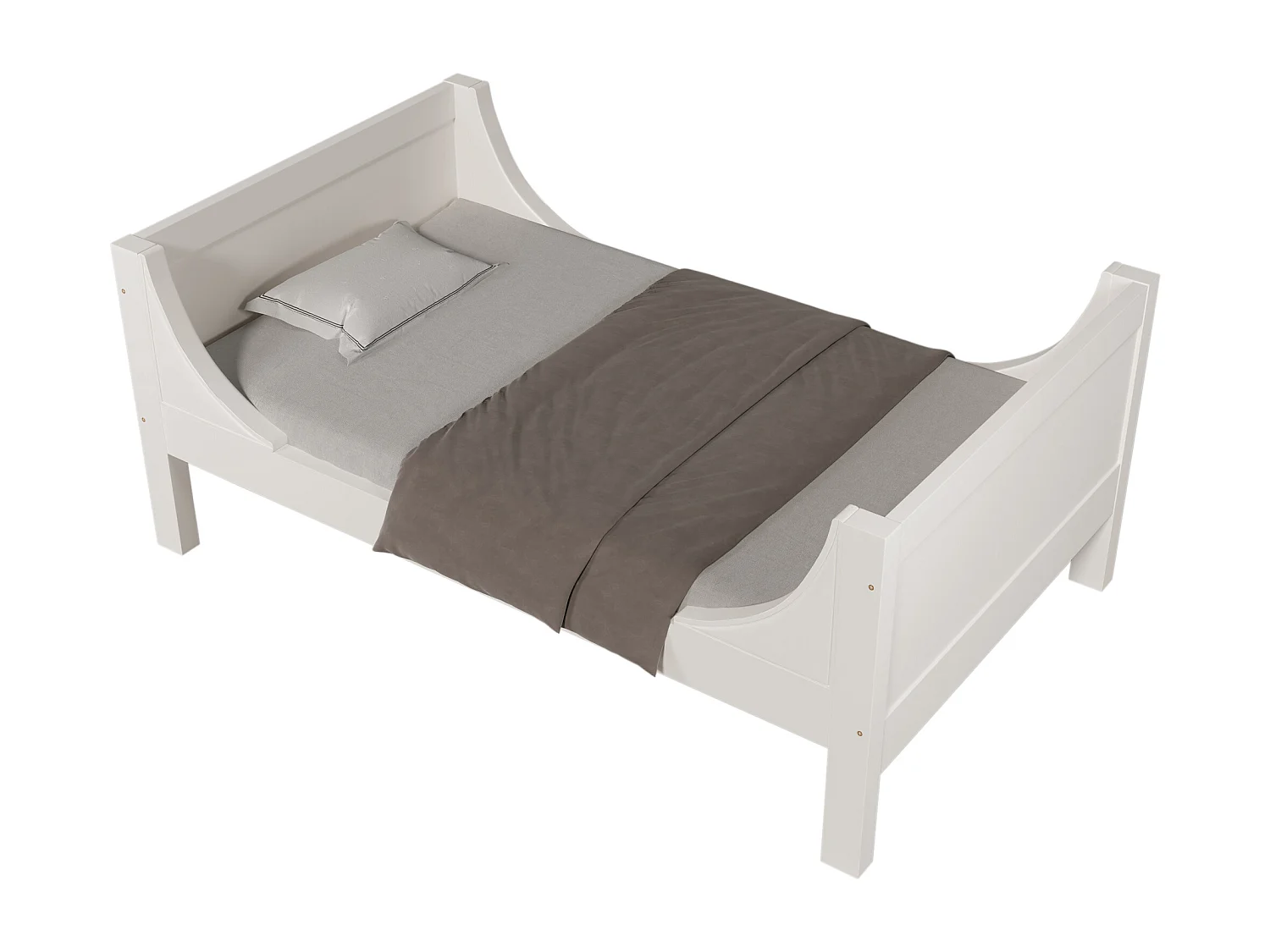 Lit superposé 90x200cm Lit enfant Style champêtre Sécurité renforcée bois et métal Chambre enfants Blanc (Sans matelas)