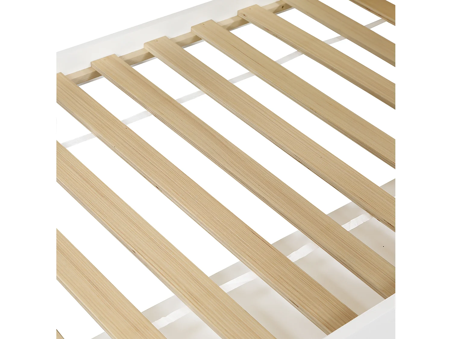 Litera infantil 90x200 cm con mesas integradas, con barandillas de seguridad, con zapatero de 4 compartimentos, MDF, Blanco (Sin colchón)