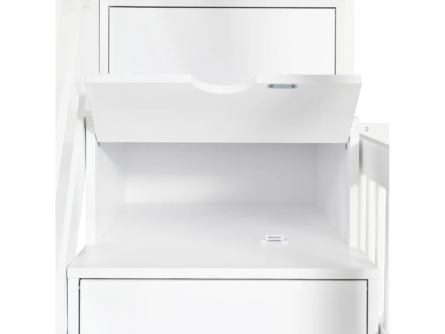 Lit superposé 90x200cm Lit enfant Style fonctionnel Gain de place bois Chambre enfant Blanc naturel (Sans matelas)