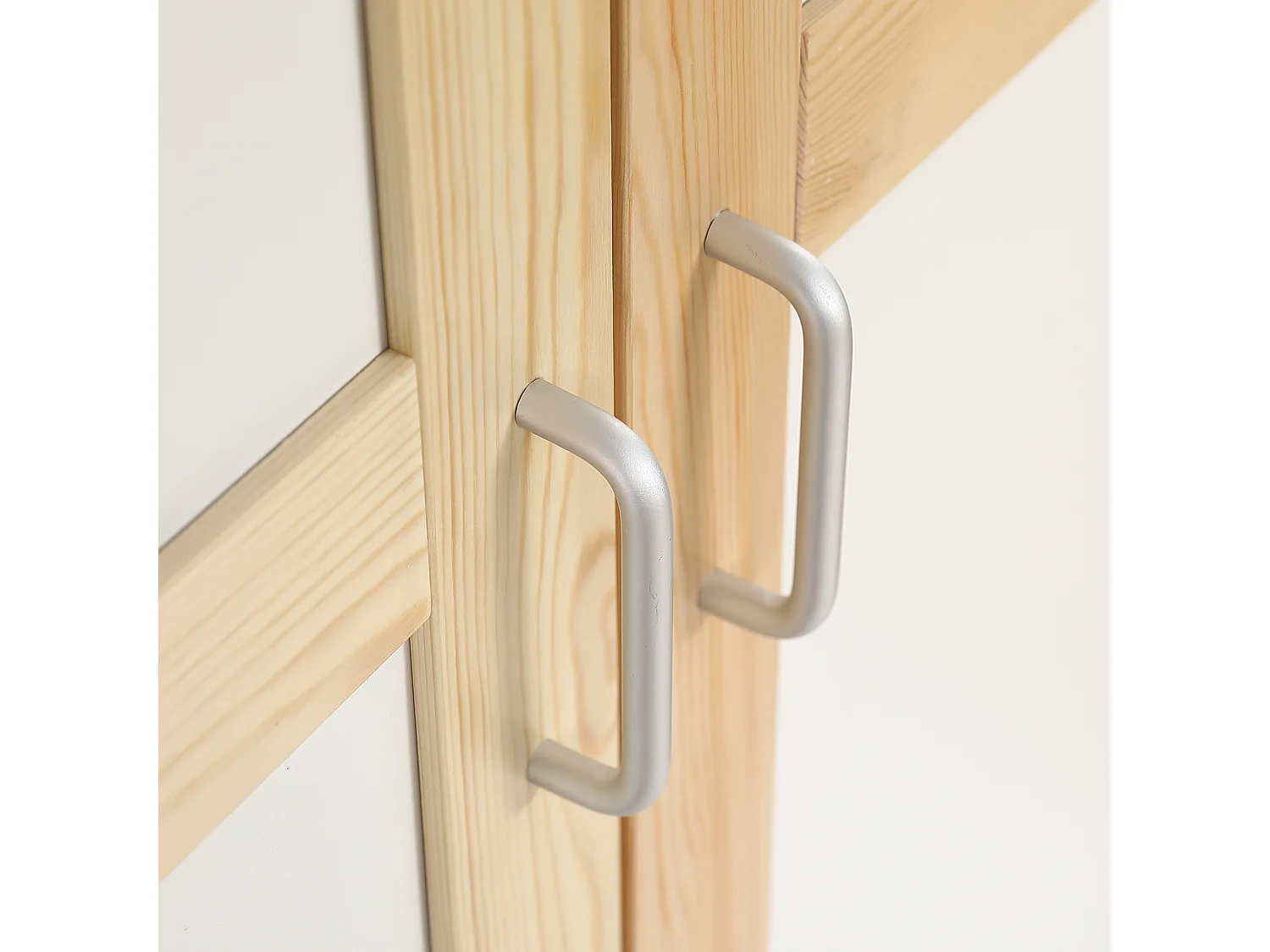 Lit superposé 90x200cm style scandinave gain de place bois et MDF Chambre enfant Blanc naturel (Sans matelas)