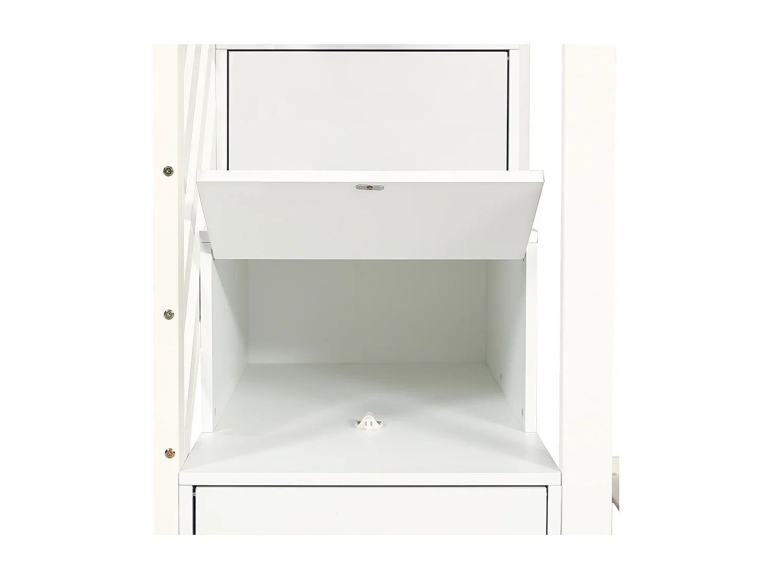 Litera 90x200cm estructura resistente barandillas protectoras madera MDF montaje fácil Blanco y natural (Sin colchón)