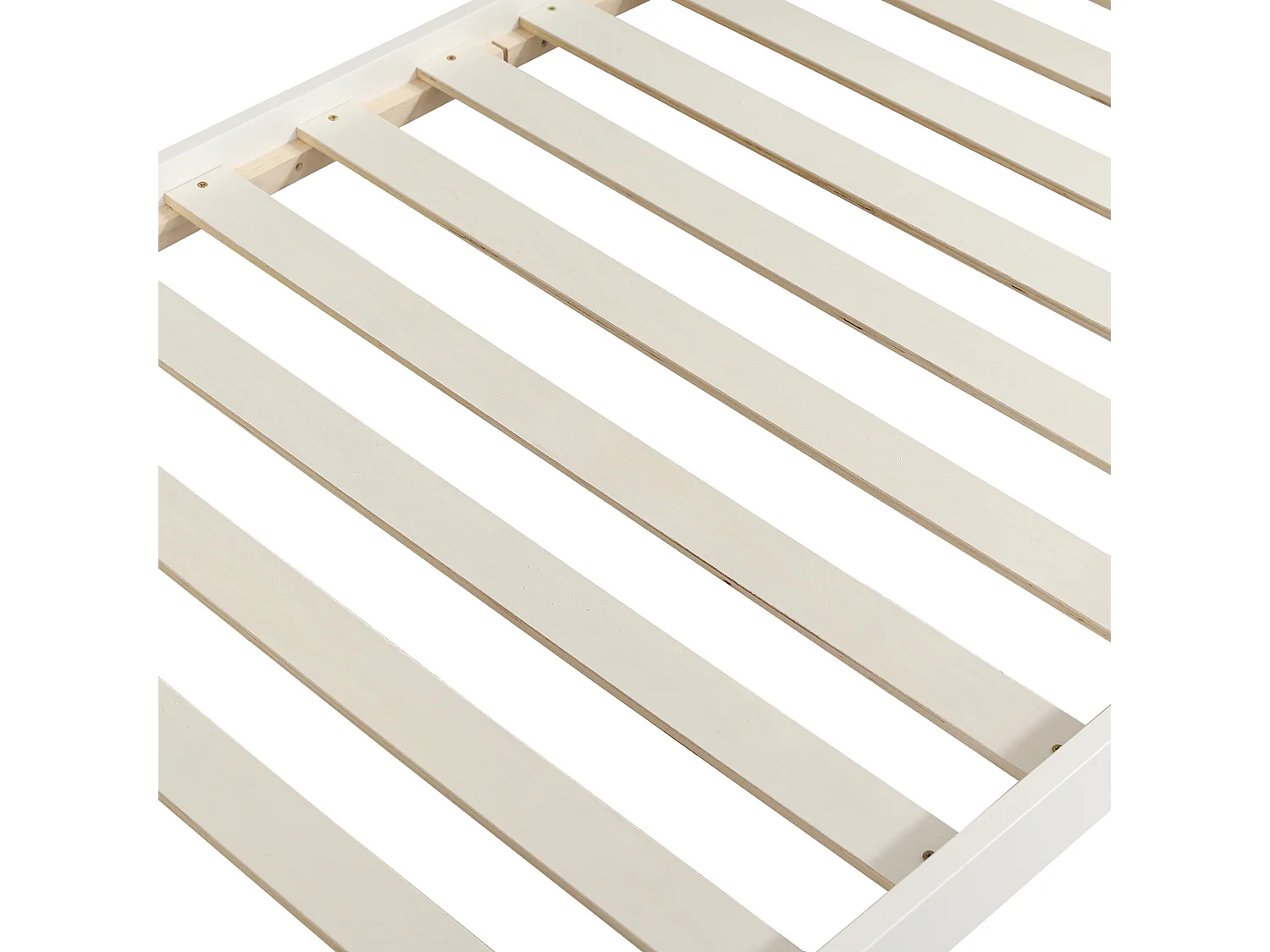 Lit superposé 90x200 avec escalier avec rangements et fenêtre, avec garde corps, pin et MDF, blanc et naturel (Sans matelas)