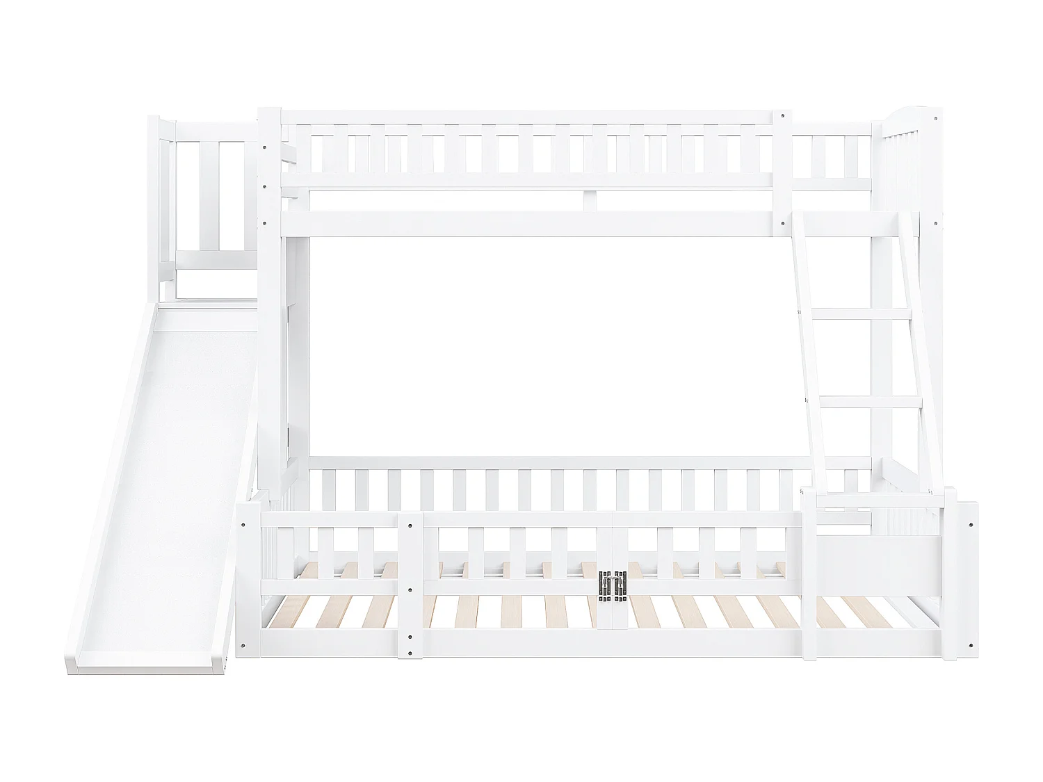 Lit superposé 140x200cm structure robuste construction soignée bois blanc (Sans matelas)