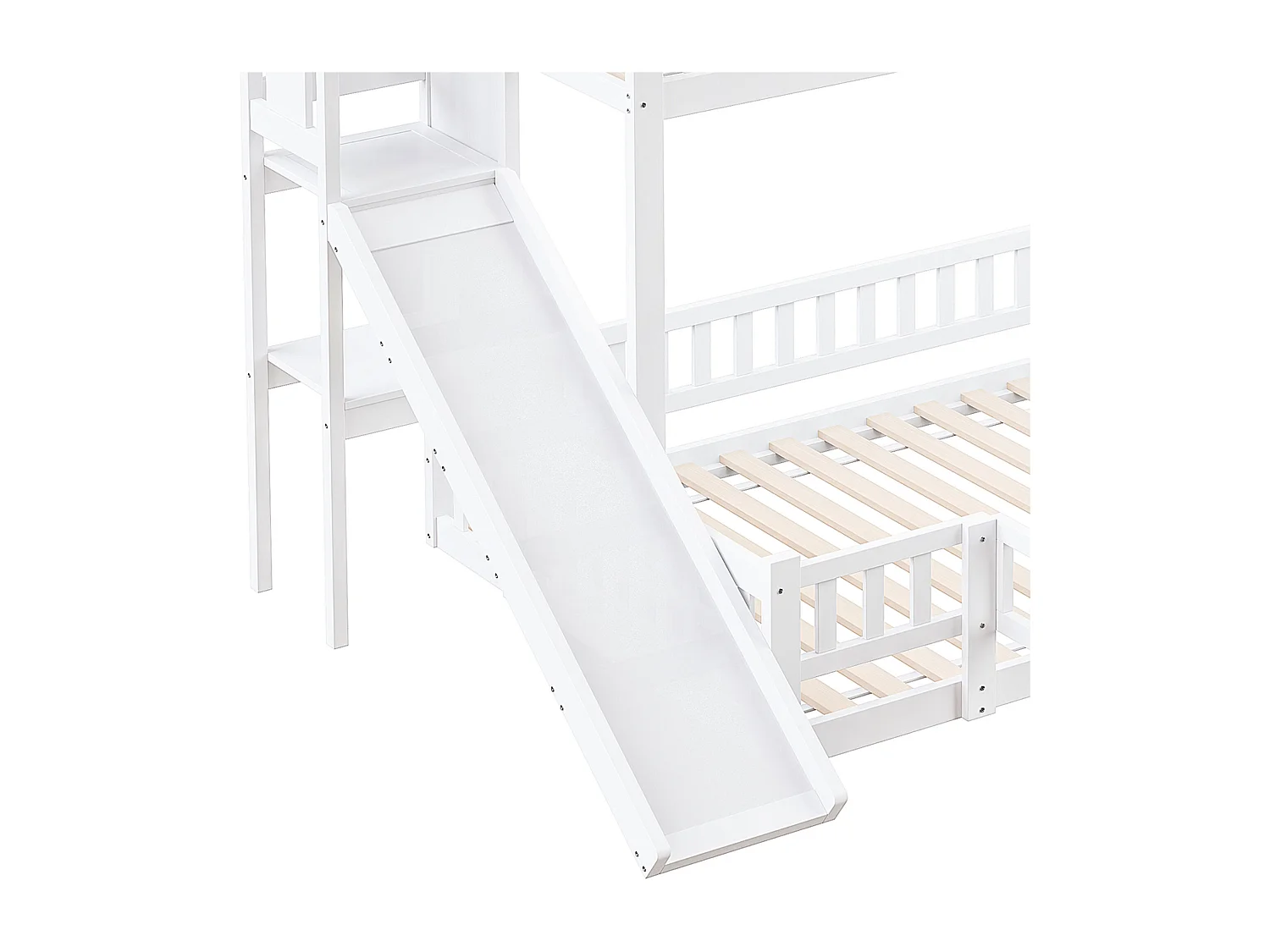 Lit superposé 140x200cm structure robuste construction soignée bois blanc (Sans matelas)