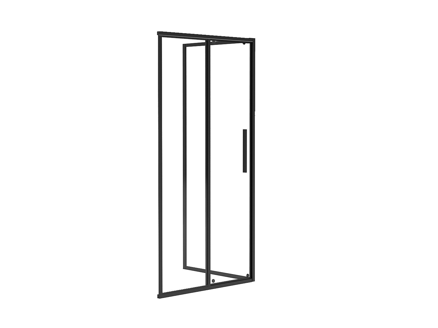 Duschabtrennung mit Schiebetür Mattschwarz Industriestil - 100 x 80 x 195 c günstig online kaufen