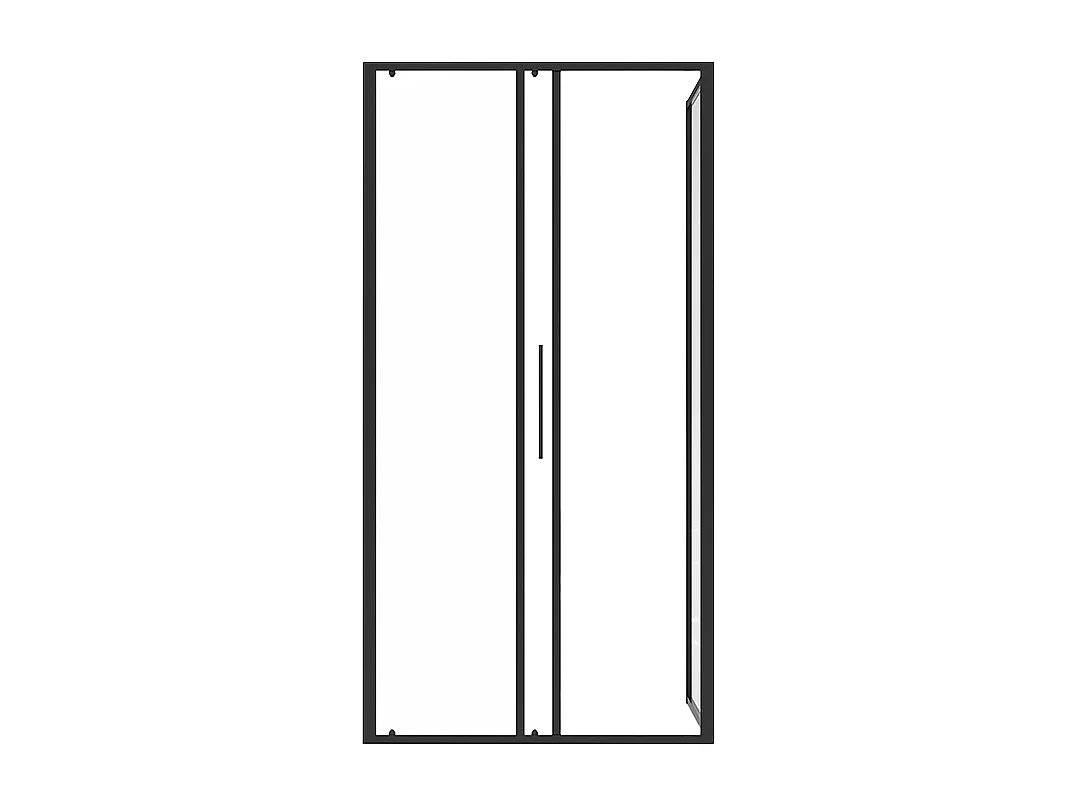 Paroi de douche avec porte coulissante noir mat style industriel - 100 x 80 x 195 cm - TORONI