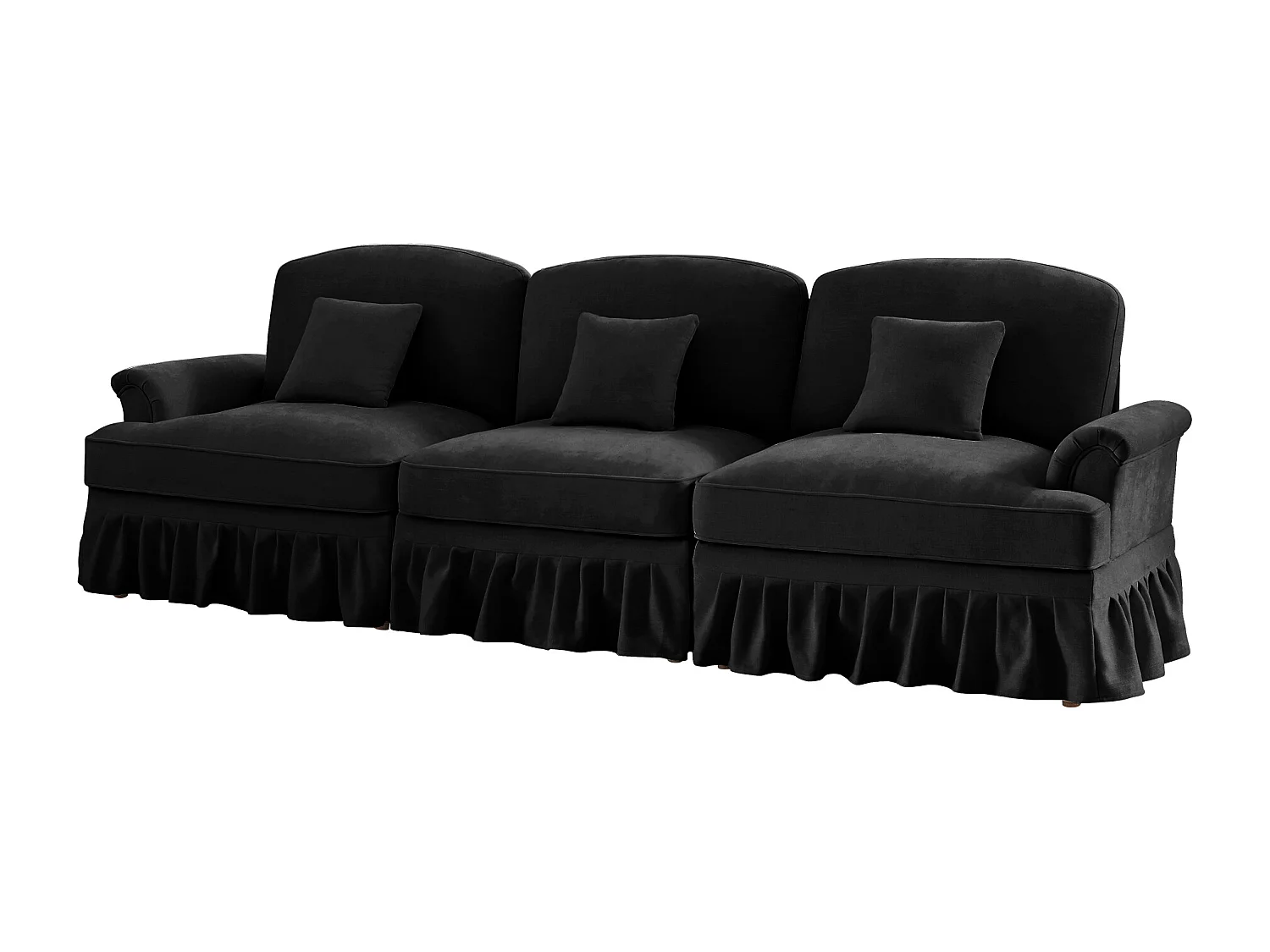 Canapé modulable angle chaise longue polyvalent chenille noir
