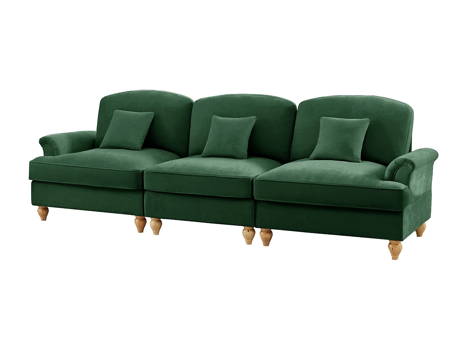 Sofa modulair twee stijlen afneembare volant chenille groen