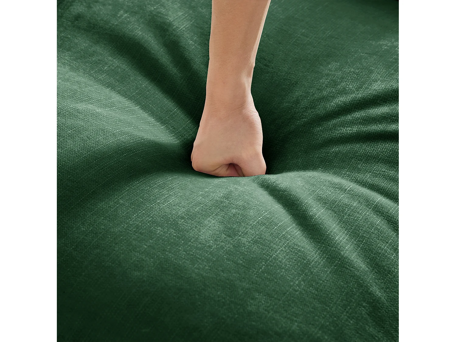 Canapé modulable, convertible, style 2 en 1, coussin mobile, chenille verte