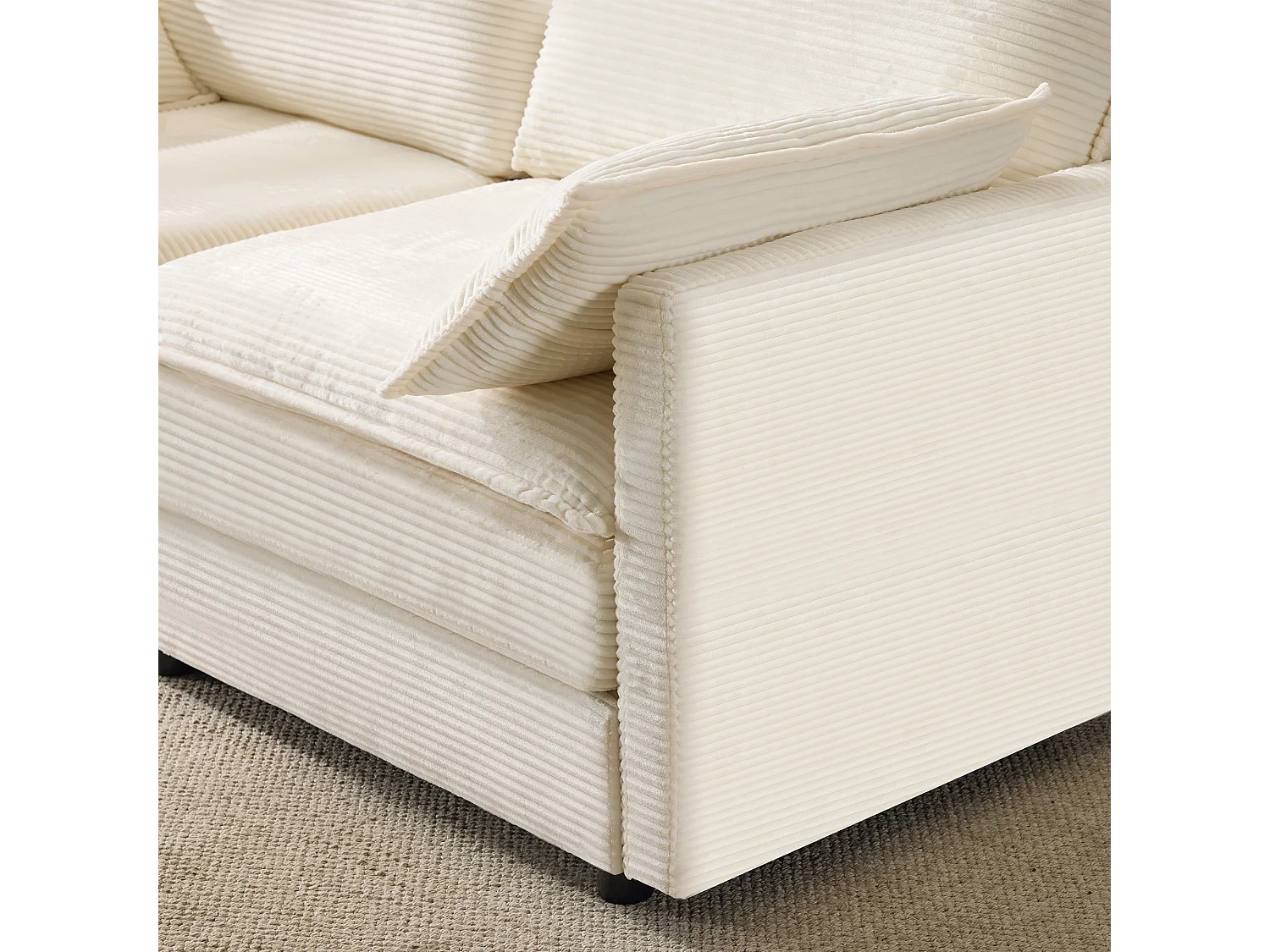 Canapé 2 places mobilier moderne soutien confortable bois idéal salon blanc