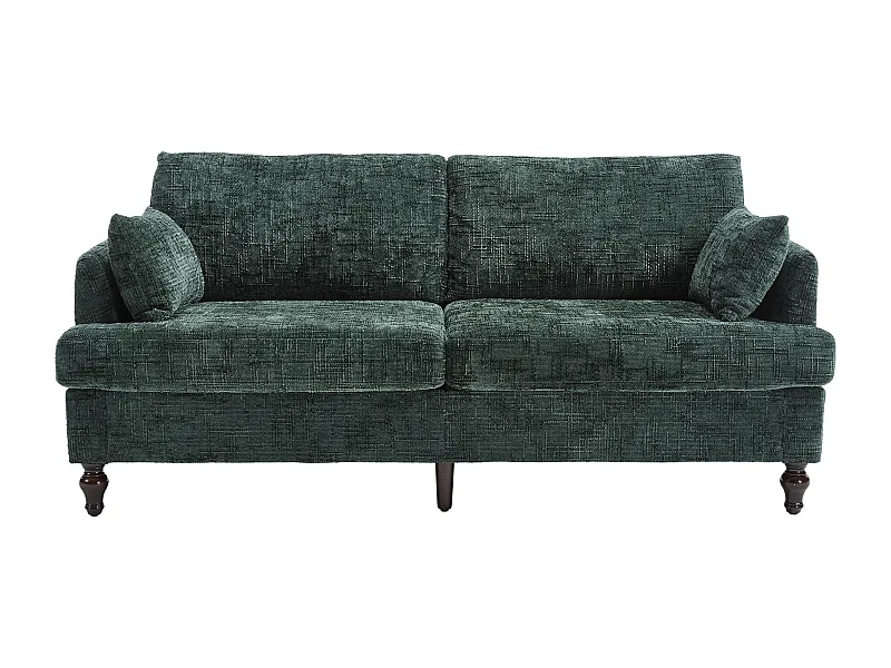 Canapé 2 places 175x83x78cm Design Moderne Chenille Remplissage Mousse Port USB LED Émeraude