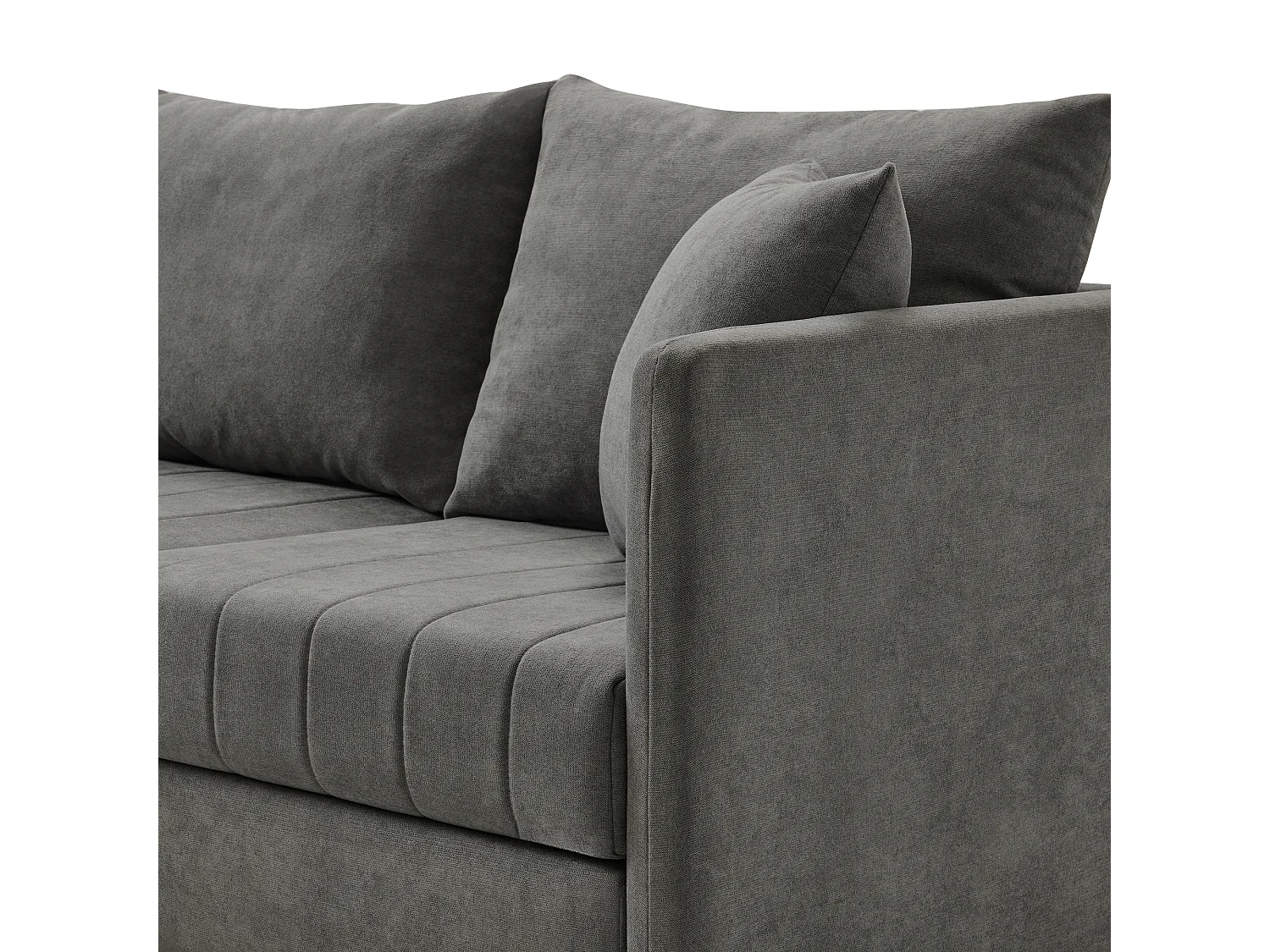 Canapé d'angle 220x194x85cm contemporain soutien ergonomique coton et lin salon gris