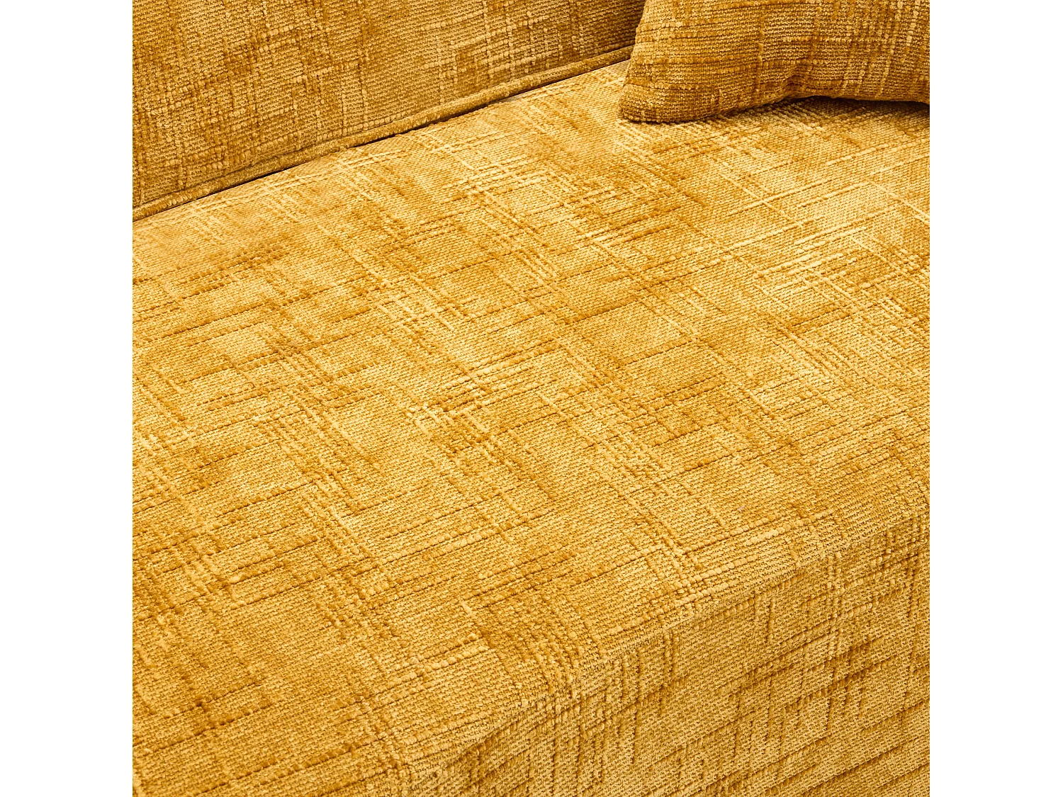 Canapé 2 places incurvé, prêt à l'emploi, soutien ergonomique, mousse et ressorts, jaune