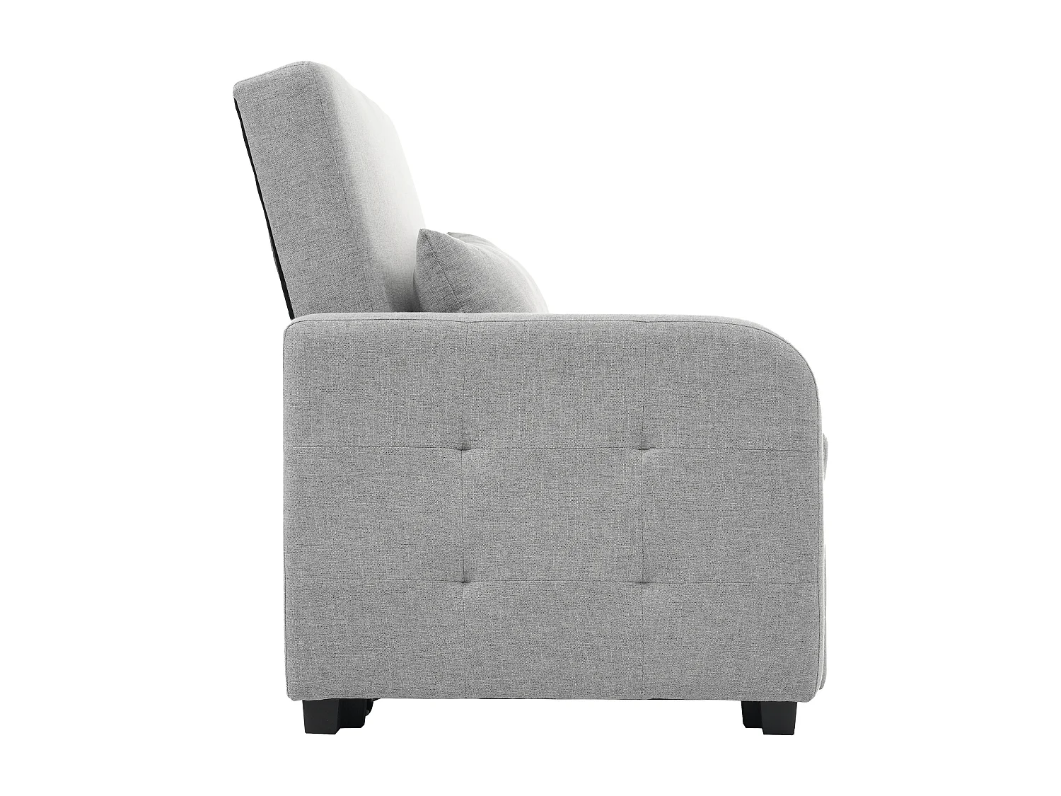 Canapé Réglable 3 positions Mécanisme coulissant Structure bois et métal Tissu coton lin Gris antique