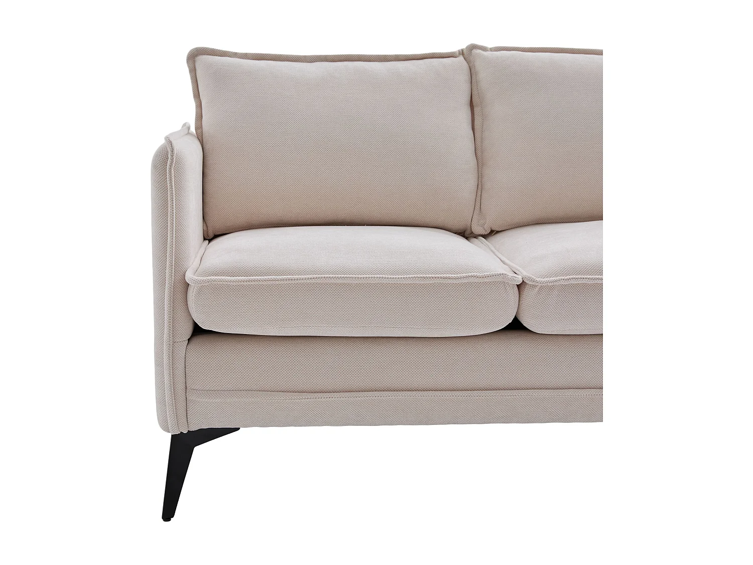 Canapé 2 places 127x69x66 cm, support téléphone réglable, poches de rangement, pieds en métal, chenille beige