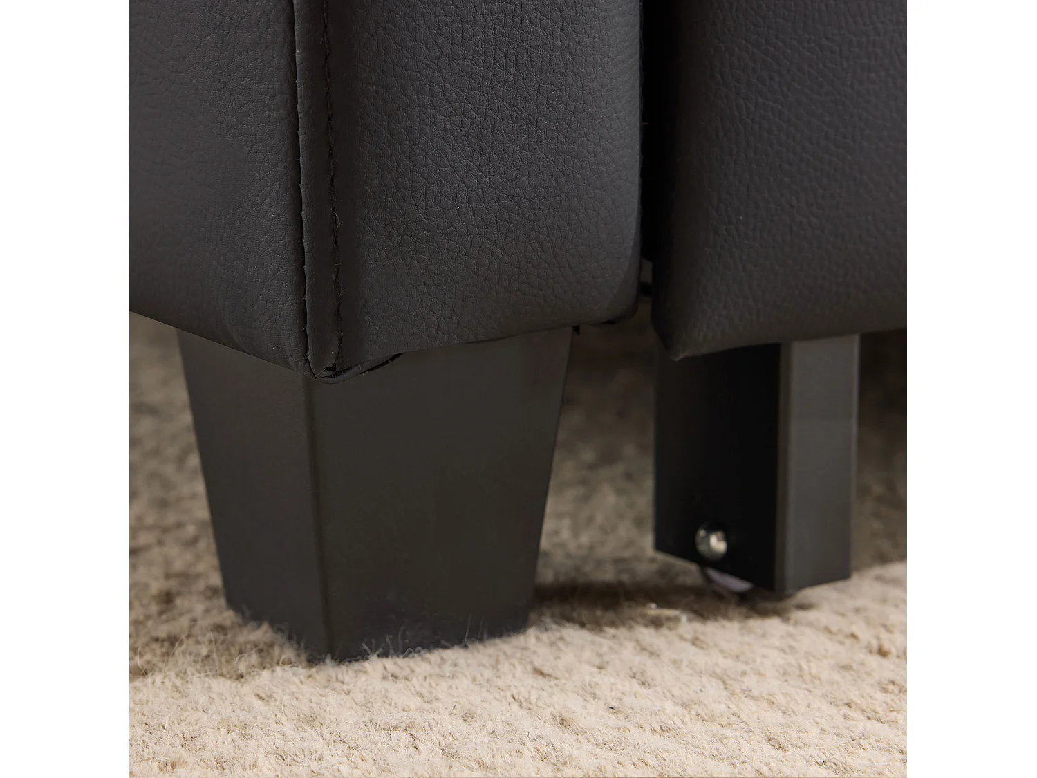 Uitschuifbare bank 3 in 1 multifunctionele fauteuil uitschuifbaar schuim hout en metaal Zwart