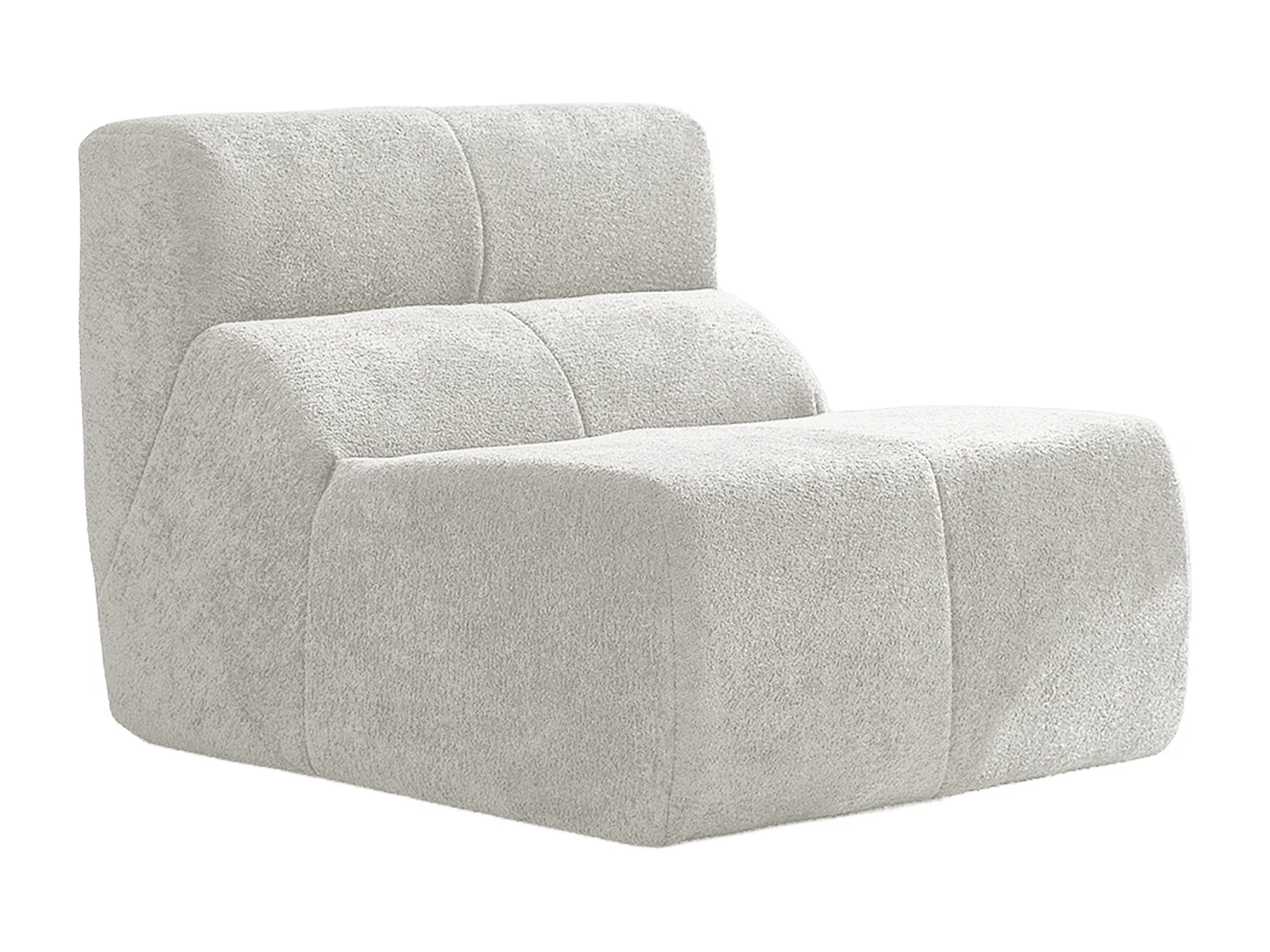 Fauteuil 94x110x79 cm, ergonomique, sans montage, tissu velours blanc