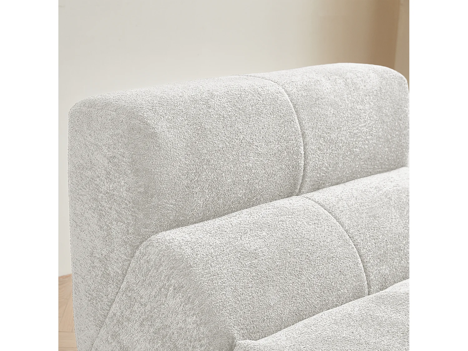 Fauteuil 94x110x79 cm, ergonomique, sans montage, tissu velours blanc