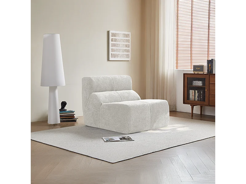 Bank 94x110x79cm fauteuil modern comfortabel fluweel woonkamer wit