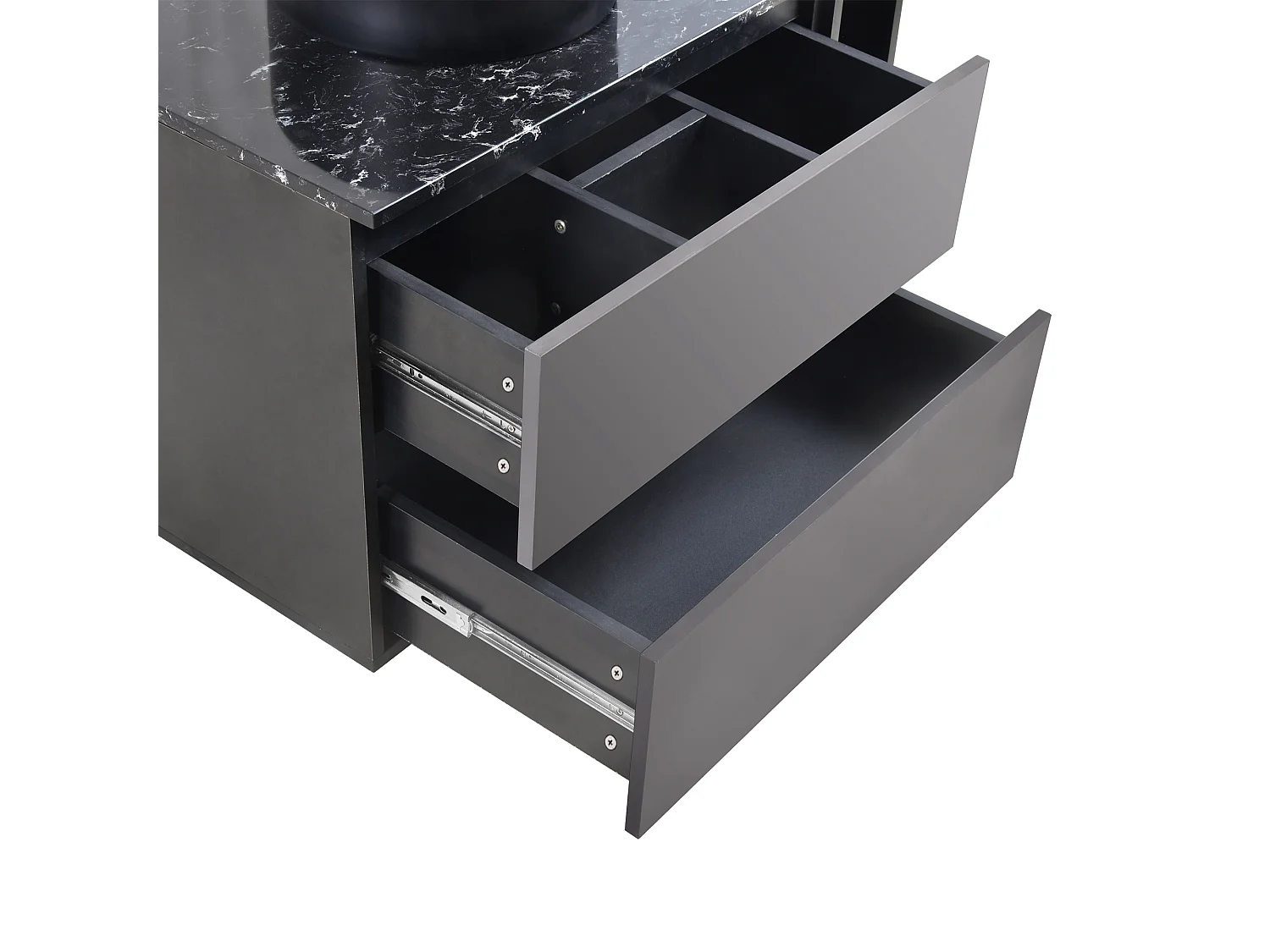 Mueble bajo lavabo mueble de baño estilo moderno superficie resistente MDF baño negro y gris