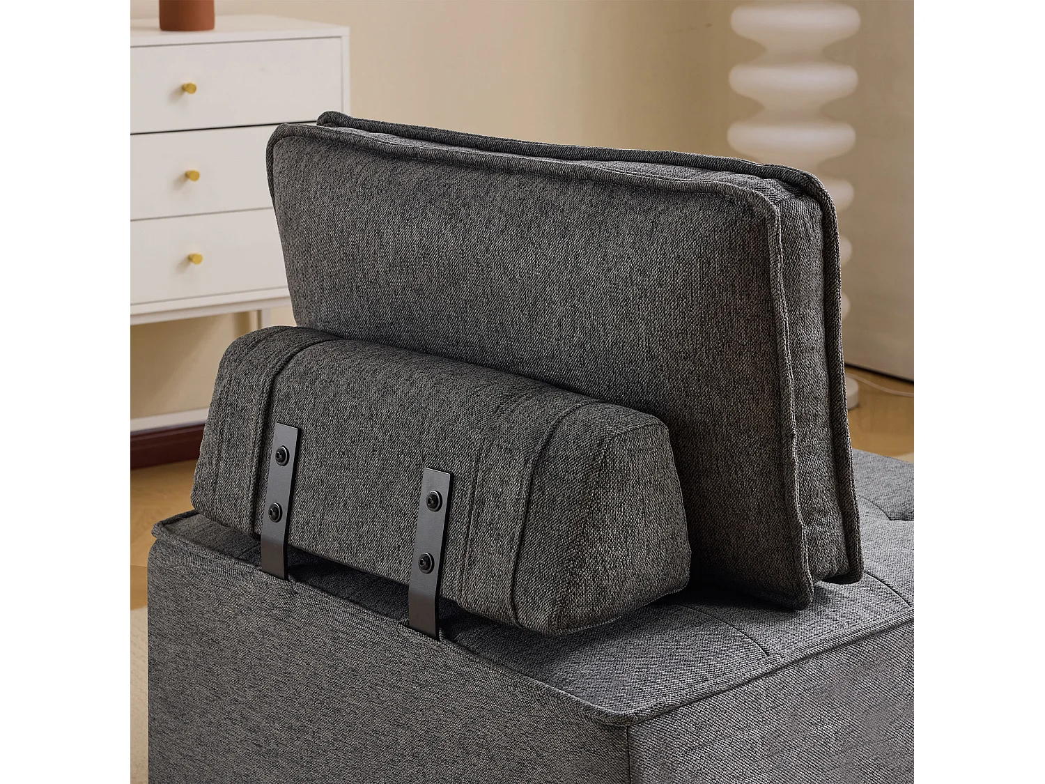 Sofá modular diseño modular confortable resistente contrachapado gris oscuro