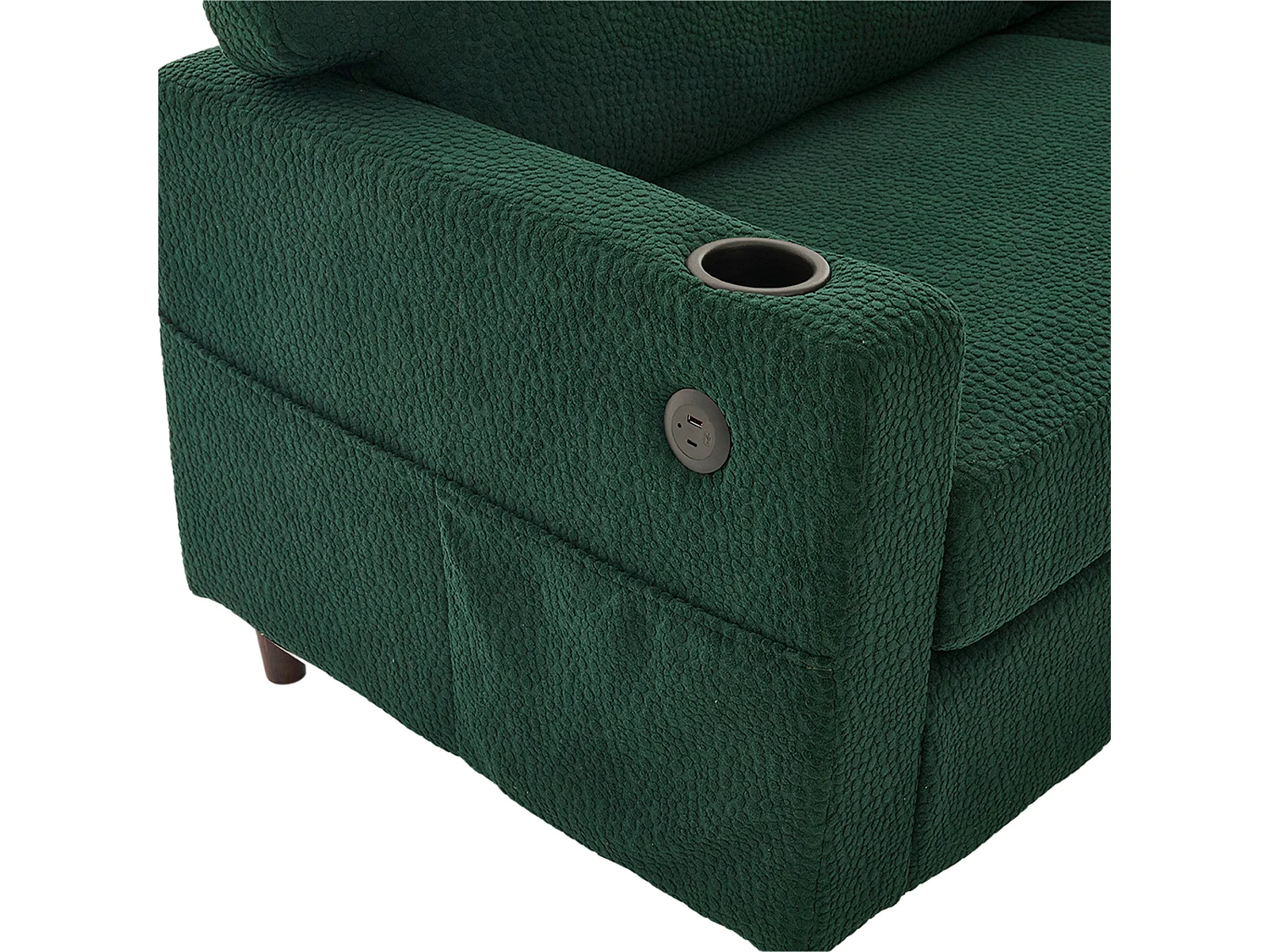 Canapé 203x77.5x86cm deux places moderne avec rangement chenille idéal pour salon bureau émeraude