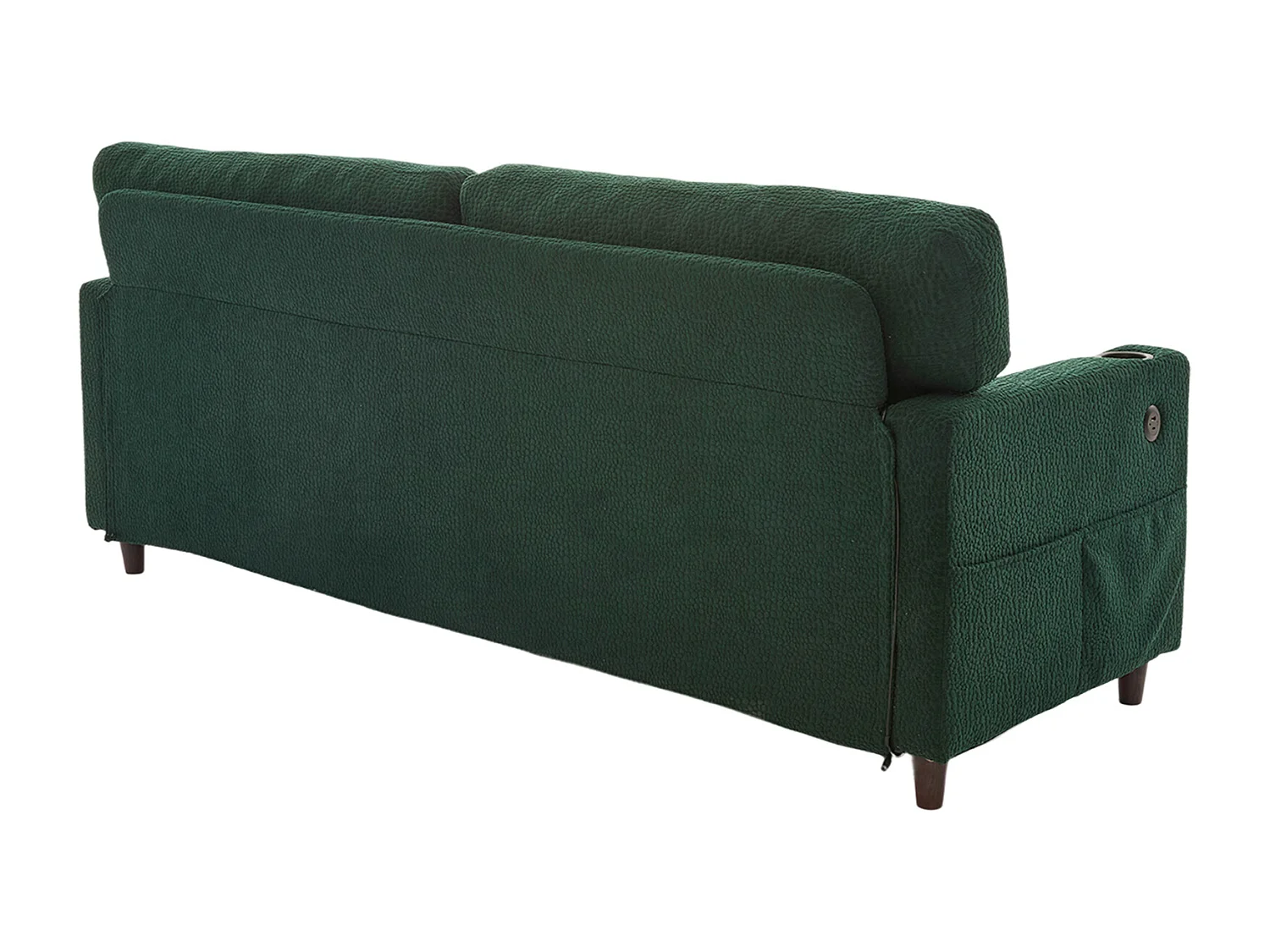 Canapé 203x77.5x86cm deux places moderne avec rangement chenille idéal pour salon bureau émeraude