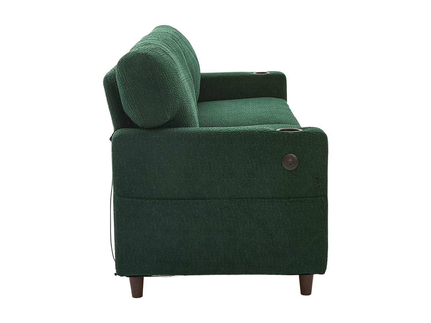 Canapé 203x77.5x86cm deux places moderne avec rangement chenille idéal pour salon bureau émeraude