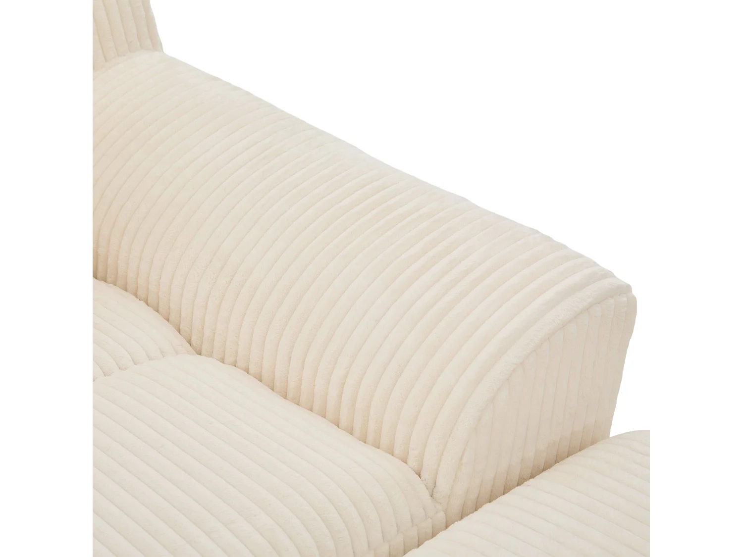 Sillón extragrande, con reposapiés, bolsillos laterales, asiento profundo, corduroy beige