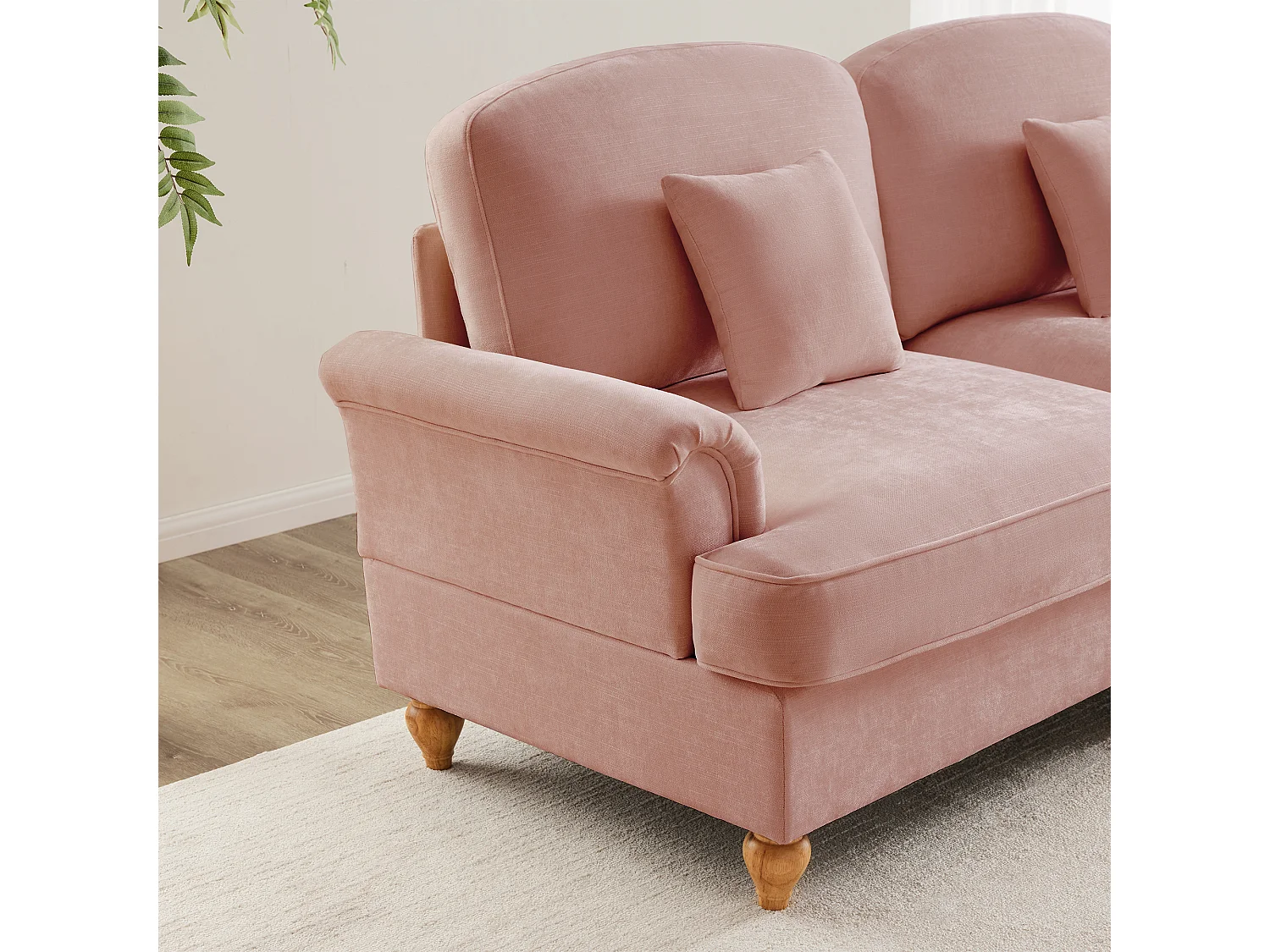 Canapé dangle convertible pouf polyvalent modules indépendants chenille rose