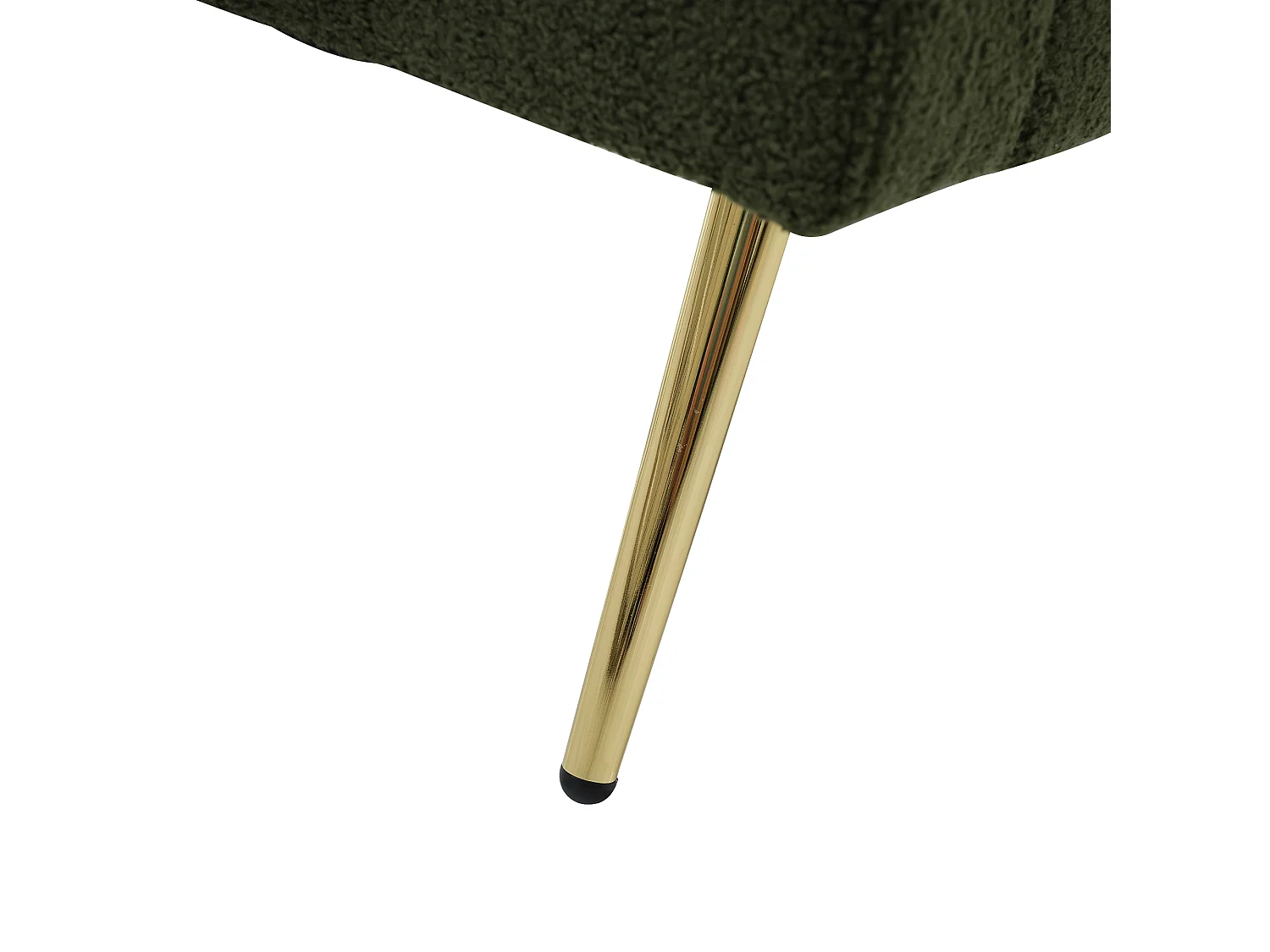 Canapé fonction convertible style contemporain dossier réglable revêtement sherpa pour salon vert antique pieds dorés