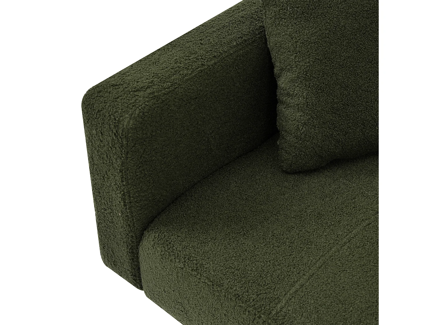 Canapé convertible 175x64x72 cm, dossier inclinable, poches latérales, mousse, vert antique