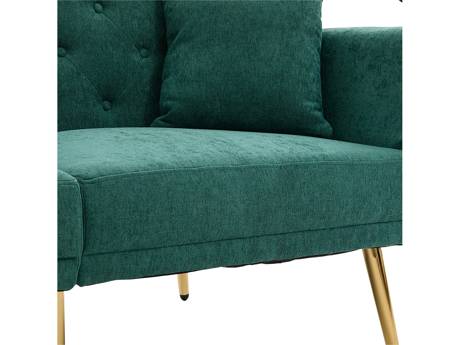 Canapé double convertible 173x78x78cm moderne dossier réglable 3 positions assise repos sommeil Chenille Émeraude