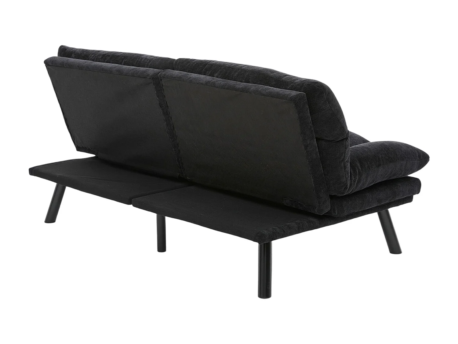 Canapé-lit 165x90x76cm confort ergonomique multi positions revêtement chenille structure solide Noir