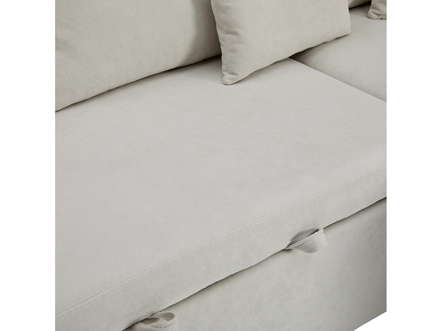 Canape d angle convertible 214x131x87cm canape modulable style moderne port USB integre tissu velours pour salon beige