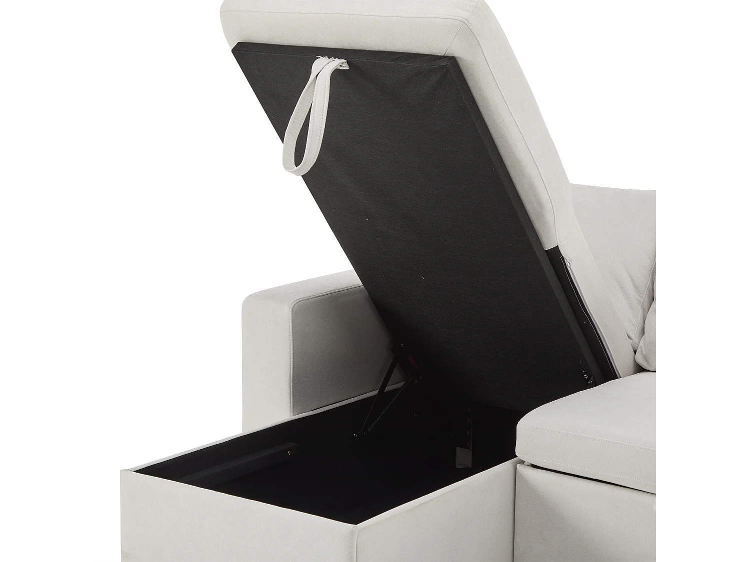 Canapé d’angle convertible 214x131x87 cm, méridienne réversible, USB intégré, rangement avec étagère, flanell beige