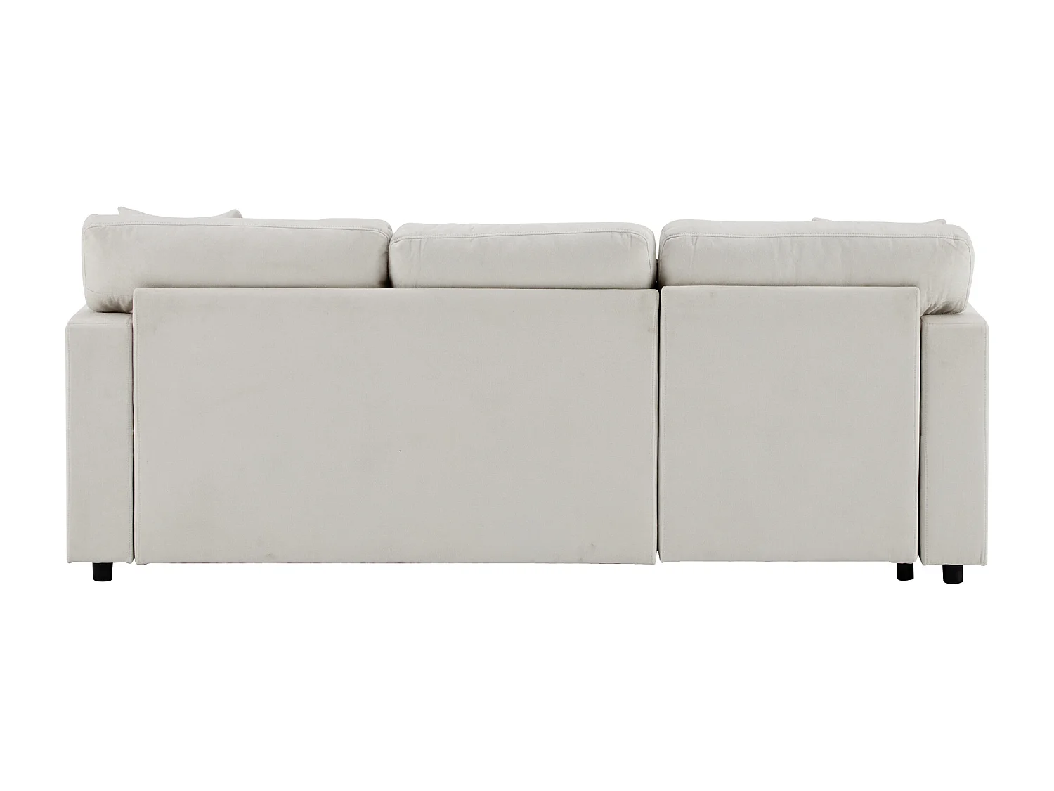 Canapé d’angle convertible 214x131x87 cm, méridienne réversible, USB intégré, rangement avec étagère, flanell beige