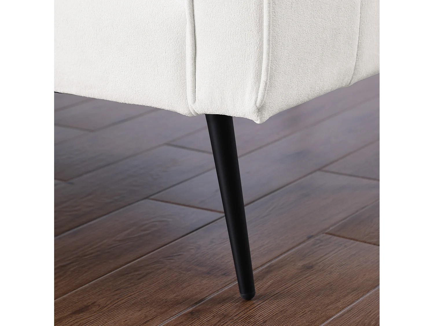 Canapé-lit contemporain dossier réglable coussins mousse haute résilience tissu beige structure bois robuste