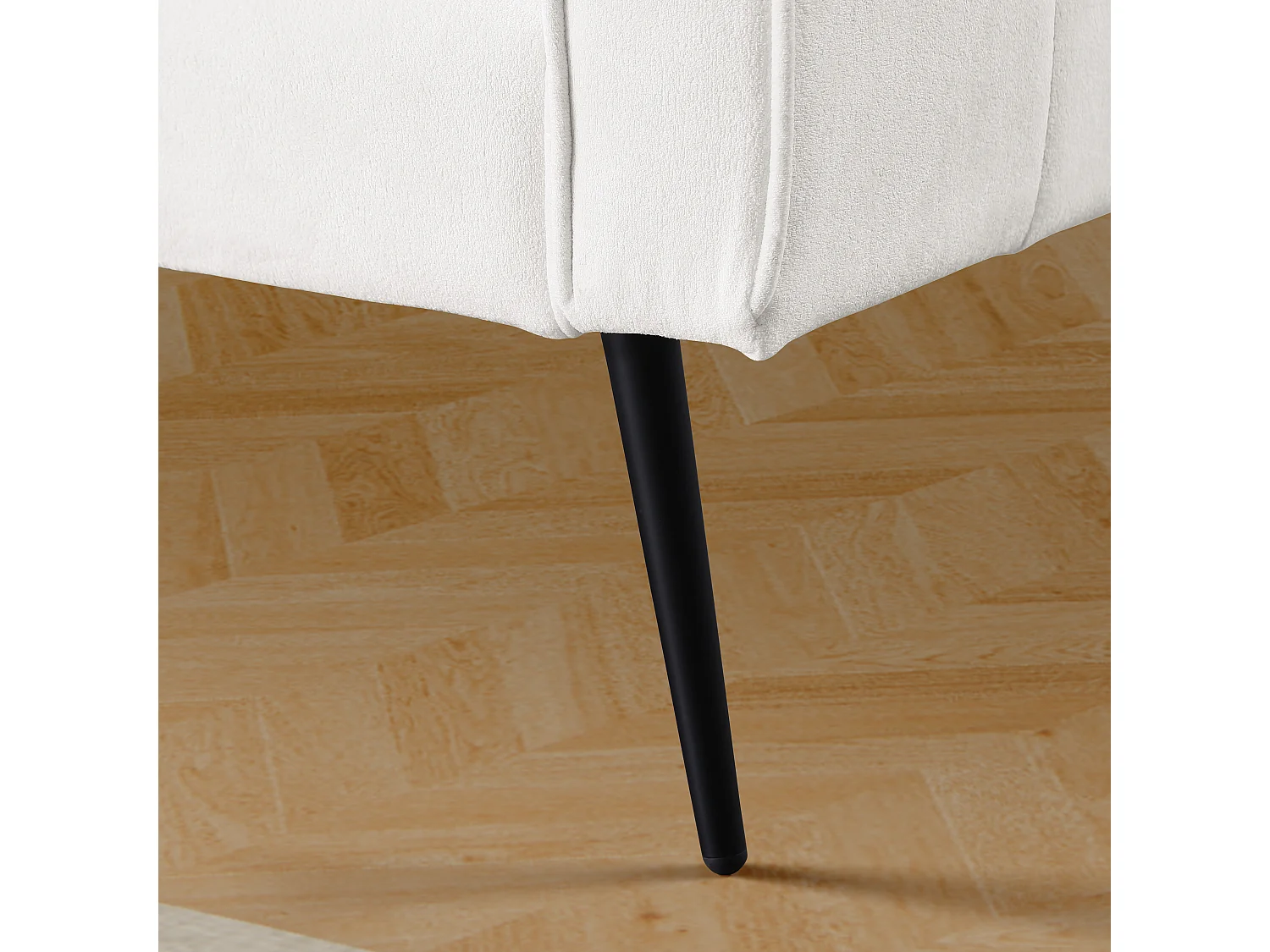 Canapé futon convertible en lit, installation facile, tissu beige