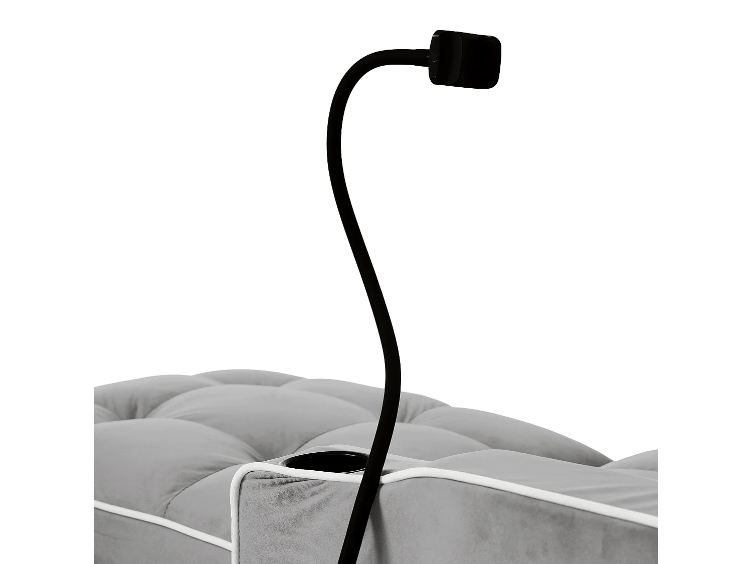 Canapé convertible style moderne relax réglable velours mousse pour petit espace gris antique et blanc