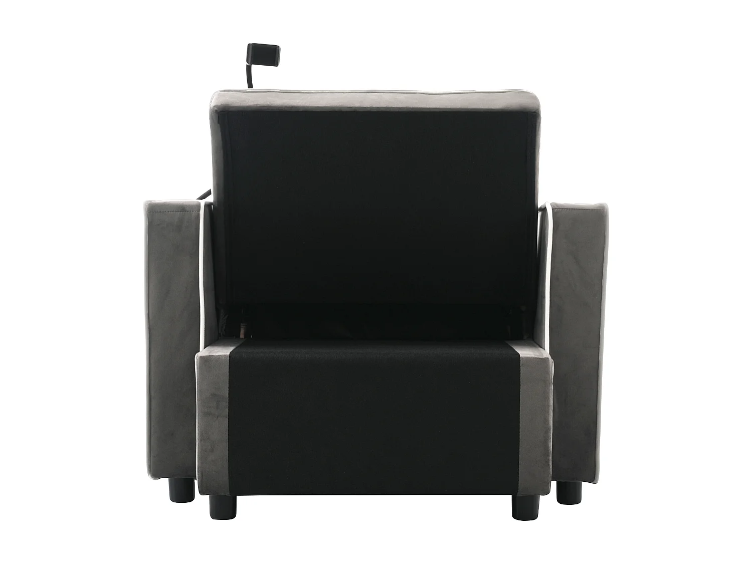 Canapé 83x167x76cm Siège relax convertible Trois inclinaisons revêtement velours Rembourrage