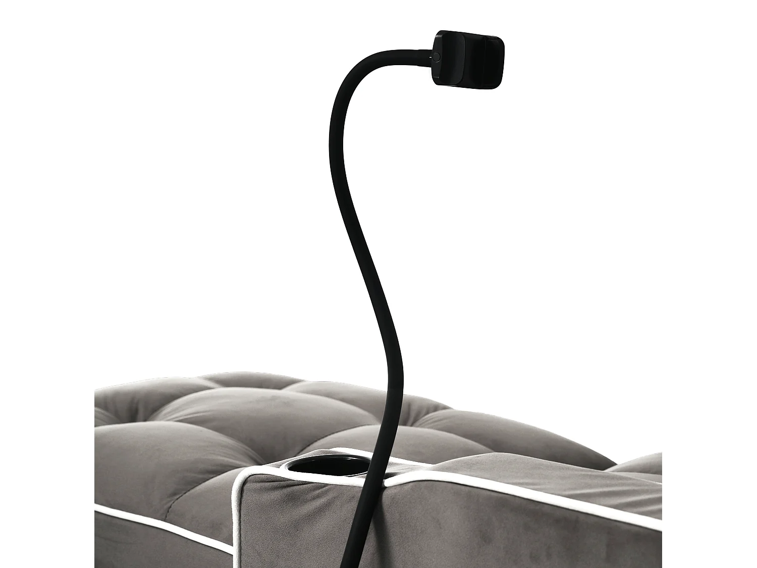 Fauteuil convertible 83x167x76 cm, 3 en 1, dossier réglable, porte gobelets, support téléphone, mousse, gris anthracite