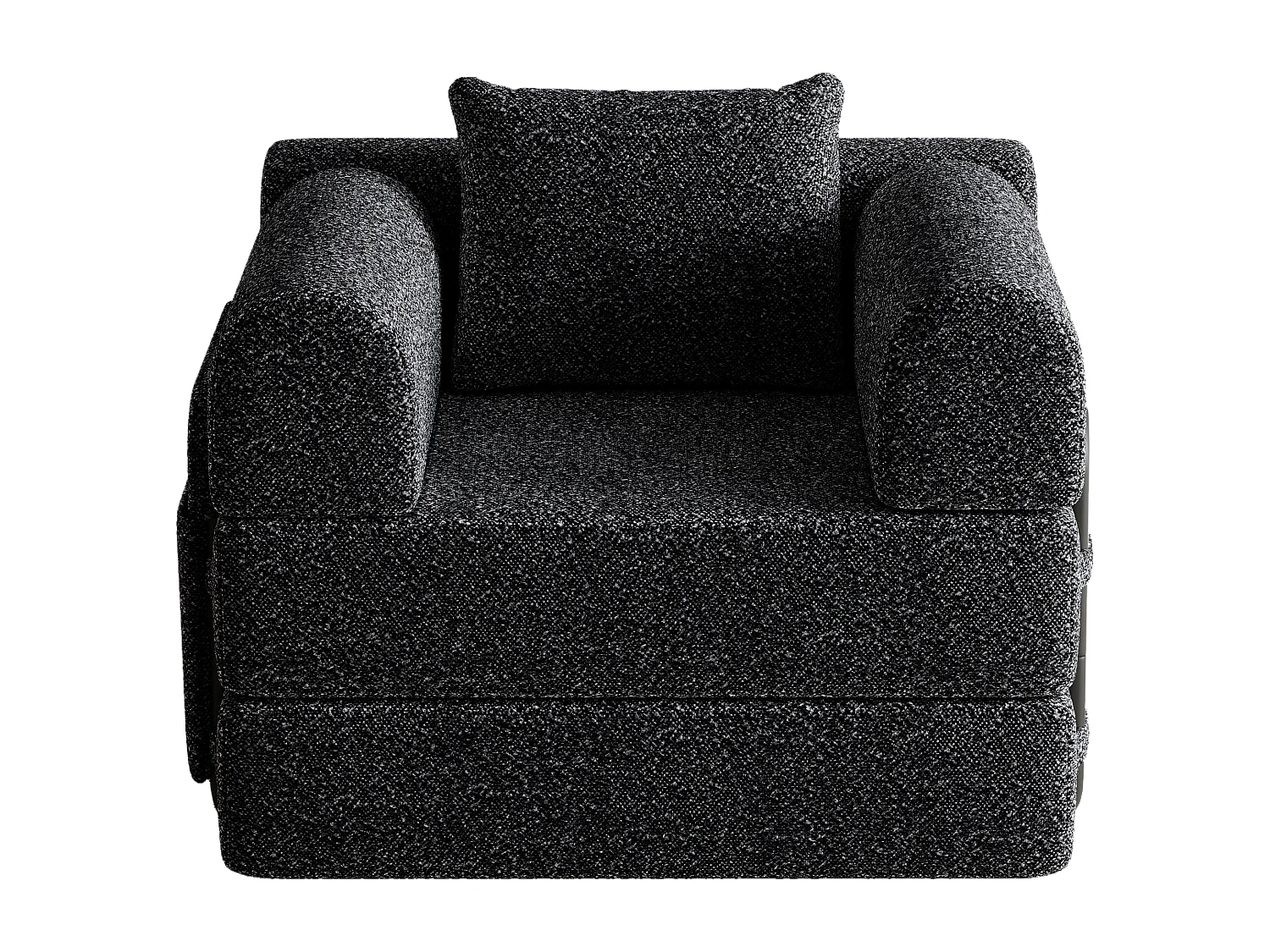 Canapé convertible Rangement modulable Ligne simple Support cadre acier Chenille Noir Pour salon