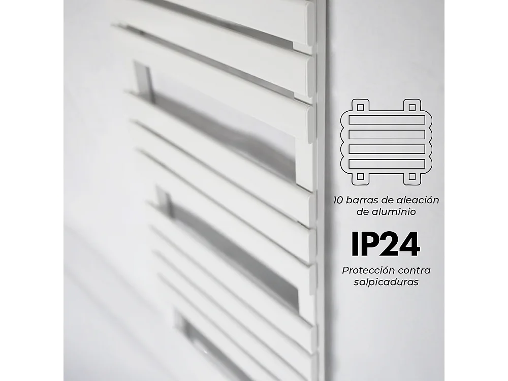 YOEVU - Toallero eléctrico bajo consumo 500W, 2 Modos y Temporizador, Pantalla LED